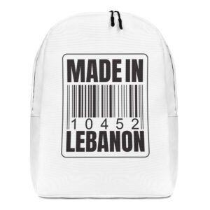 Made in Lebanon black barcode Minimalist Backpack